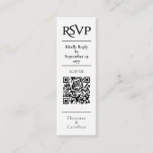 White UAWG QR Code Hochzeitkarte Mini Visitenkarte (Vorderseite)