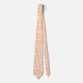White und Apricot Mandala Pattern Necktie Krawatte (Vorderseite)