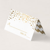 White und Gold Confetti 2 | Platzkarten Visitenkarten (Rückseite)