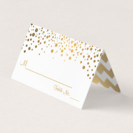 White und Gold Confetti 2 | Platzkarten Visitenkarten