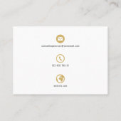 White und Gold Icons Strip Visitenkarte (Rückseite)
