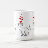 White und Heart for Cat Lovers Kaffeetasse (Mittel)