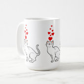White und Heart for Cat Lovers Kaffeetasse (Vorderseite Links)