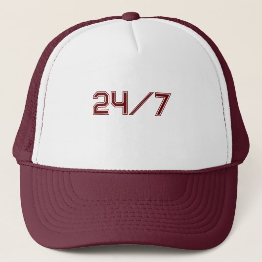 White und Maroon Hats Caps Baseball Trucker Truckerkappe (Vorderseite)