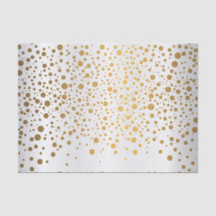 White und Metallic Gold Confetti Seidenpapier