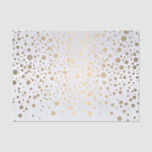 White und Metallic Gold Confetti Seidenpapier