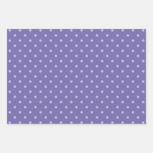 White und Periwinkle Polka Dot Mix Geschenkpapier Set (Vorderseite 3)