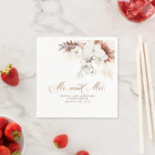White und Terracotta Blume Mr. und Mrs. Wedding Serviette (Beispiel)