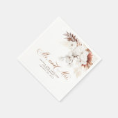 White und Terracotta Blume Mr. und Mrs. Wedding Serviette (Ecke)