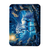 White Unicorate Fantasy Full Moon Magnet (Vertikal)