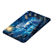White Unicorate Fantasy Full Moon Magnet (Linke Seite)