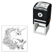 White Unicorn and Flowers Permastempel (Beispiel)