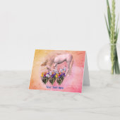 White Unicorn Butterfets Fantasy Horse Note Card Karte (Vorderseite)
