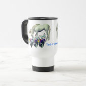 White Unicorn Butterfets Fantasy Personalisiert Reisebecher (Vorderseite Links)