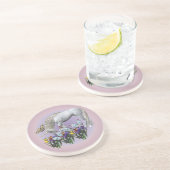 White Unicorn Butterflies Fantasy Drink Untersetze Getränkeuntersetzer (Seite)