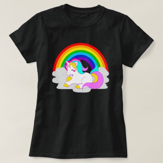 White Unicorn Cloud Rainbow Women's Basic T - Shir T-Shirt (Design vorne)