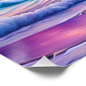 White Unicorn Fantasy Tropical Beach Poster (Ecke)