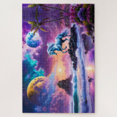 White Unicorn Fantasy Tropical Beach Puzzle (Vertikal)