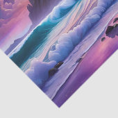 White Unicorn Fantasy Tropical Beach Seidenpapier (Detail)