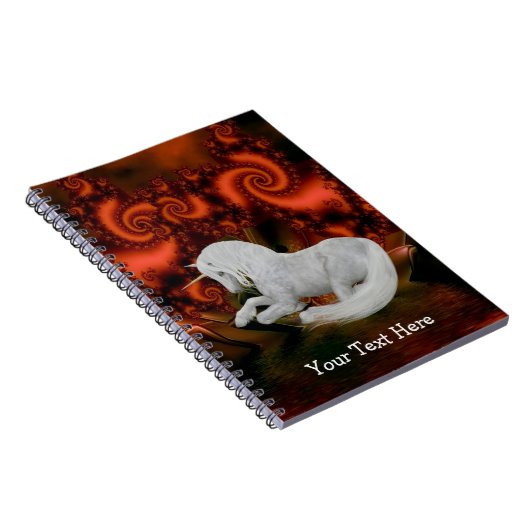 White Unicorn Fraktale Personalisiertes Notebook Notizblock (Rechte Seite)