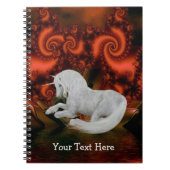 White Unicorn Fraktale Personalisiertes Notebook Notizblock (Vorderseite)