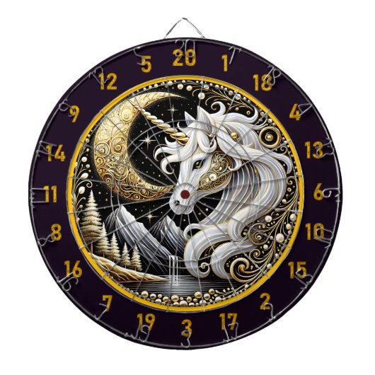 White Unicorn Inspiriere Focus und Wonder Dartscheibe (vorne)