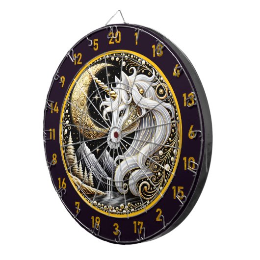 White Unicorn Inspiriere Focus und Wonder Dartscheibe (Vorderseite rechts)