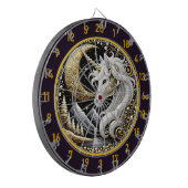 White Unicorn Inspiriere Focus und Wonder Dartscheibe (Vorderseite Links)