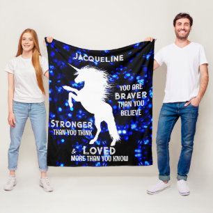 White Unicorn Inspirierend Teen Girl Zitat Fleecedecke