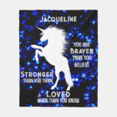 White Unicorn Inspirierend Teen Girl Zitat Fleecedecke (Vorderseite)