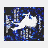 White Unicorn Inspirierend Teen Girl Zitat Fleecedecke (Vorderseite (Horizontal))