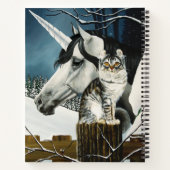 White Unicorn Tabby Cat Fantasy Notizblock (Rückseite)