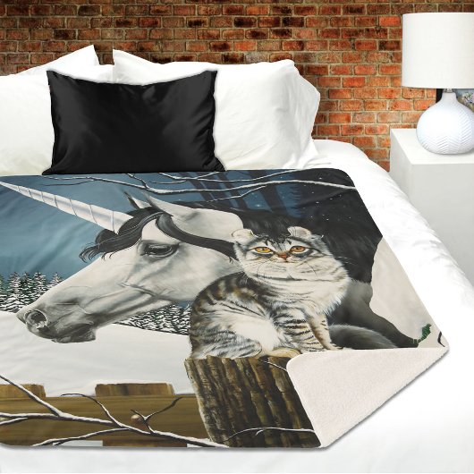 White Unicorn Tabby Cat Fantasy Sherpadecke