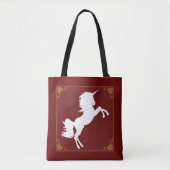 White Unicorn Tote Bag Tasche (Vorderseite)