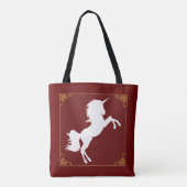 White Unicorn Tote Bag Tasche (Rückseite)