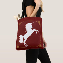 White Unicorn Tote Bag Tasche