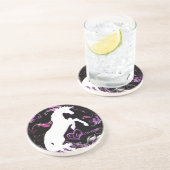 White Unicorn V (Farbenfroher Splash) Getränkeuntersetzer (Seite)