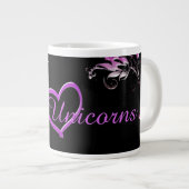 White Unicorn V (Farbenfroher Splash) Jumbo-Tasse (Vorderseite Rechts)