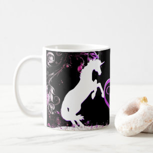 White Unicorn V (Farbenfroher Splash) Kaffeetasse