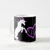 White Unicorn V (Farbenfroher Splash) Kaffeetasse (Vorderseite Links)