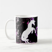 White Unicorn V (Farbenfroher Splash) Kaffeetasse (Links)