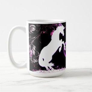 White Unicorn V (Farbenfroher Splash) Kaffeetasse