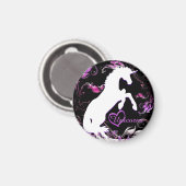 White Unicorn V (Farbenfroher Splash) Magnet (Vorderseite/Rückseite)