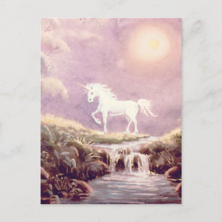 WHITE UNICORN von SHARON SHARPE Postkarte