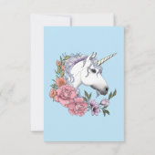 White Unicorn Wedding RSVP Karte (Rückseite)
