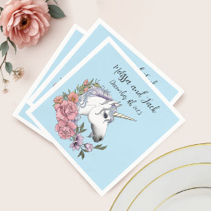 White Unicorn Wedding Serviette