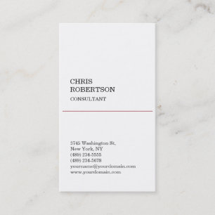 White Unique Classic Standard Business Card Visitenkarte