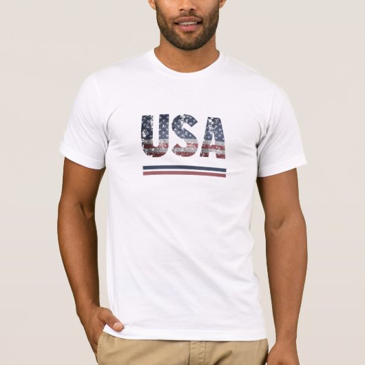 *~* White USA Flag AP16 Patriotic American T-Shirt (Vorderseite)