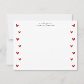 White Valentine Heart Border Note Card Einladung (Vorderseite)