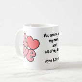 White Valentine's Day Love Kaffeetasse (Vorderseite Links)
